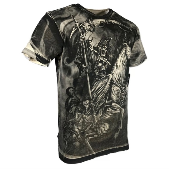 Xtreme Couture Affliction Men's T-Shirt DARK HORSE Skull Tattoo Biker S-5XL - Picture 3 of 8